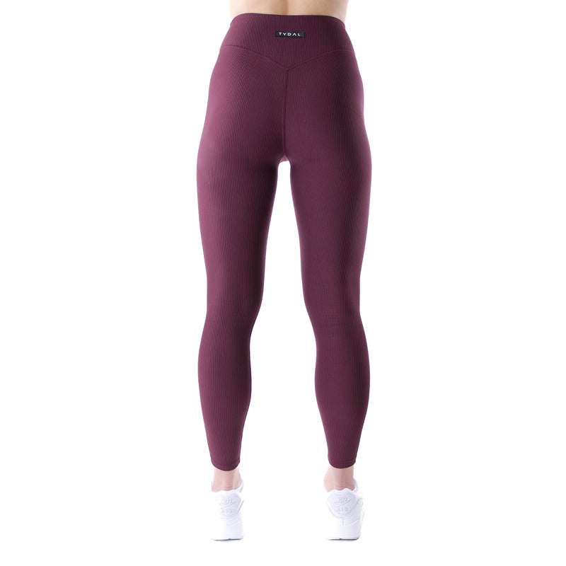 Wine Ribbed Leggings